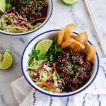 Teriyaki Chicken Wonton Taco Bowls Recipe