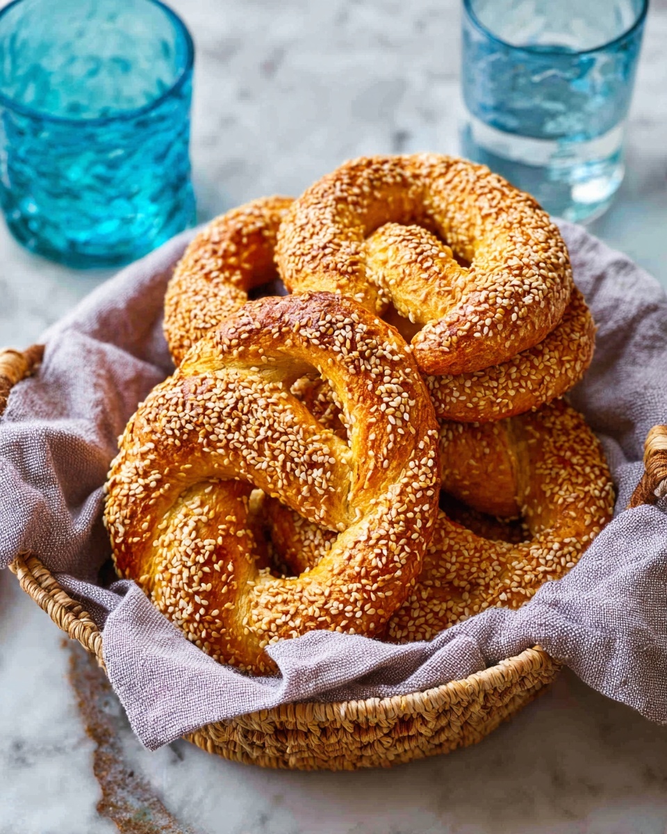 Simit Turkish Sesame Bread Rings Recipe | Authentic Turkish Snack