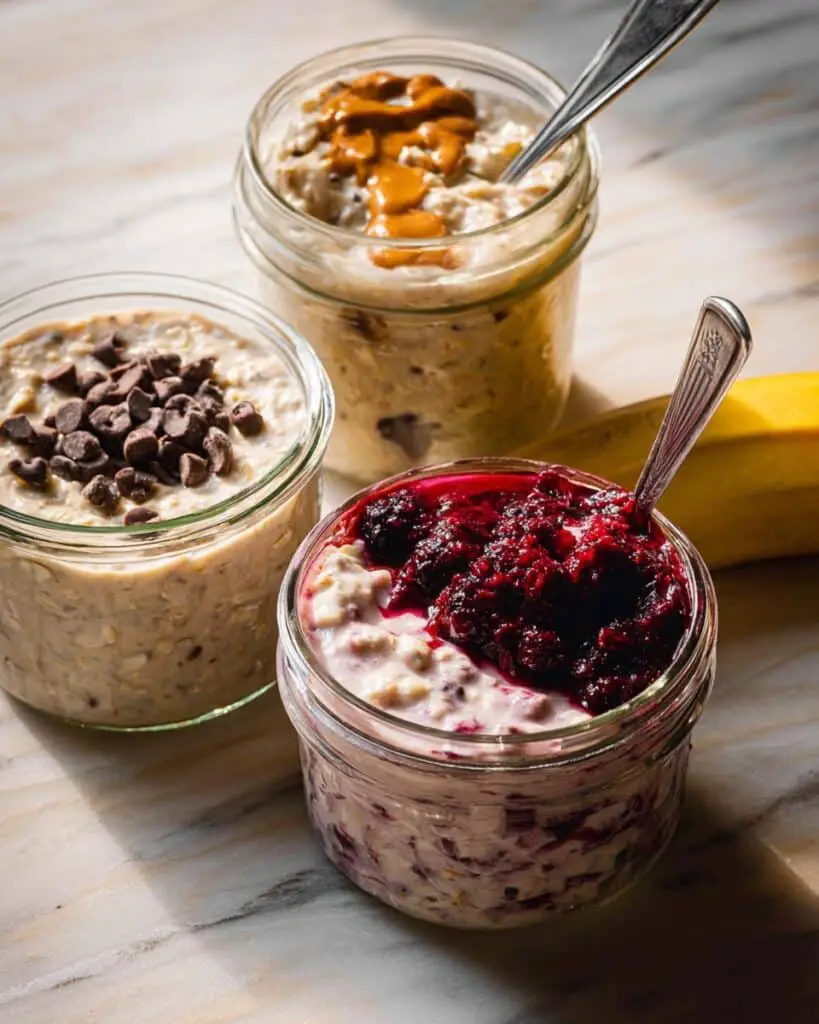 Overnight Protein Oats with Berry, Peanut Butter, or Double Chocolate Variations Recipe