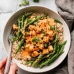 Spicy & Crispy Peanut Tofu with Green Beans Recipe