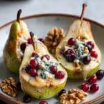 Baked Pears with Berries, Honey, Walnuts & Blue Cheese Recipe
