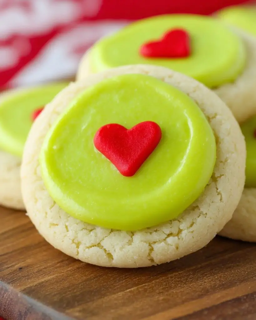 Iced Thumbprint Grinch Cookies Recipe