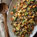 Warm Quinoa Roasted Veggie Salad with Homemade Vinaigrette Recipe