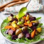 Roasted Root Vegetables Salad with Cilantro Dressing and Savory Granola Recipe