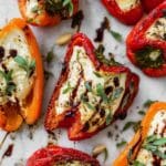 Goat Cheese Stuffed Mini Peppers with Balsamic Glaze and Honey Recipe