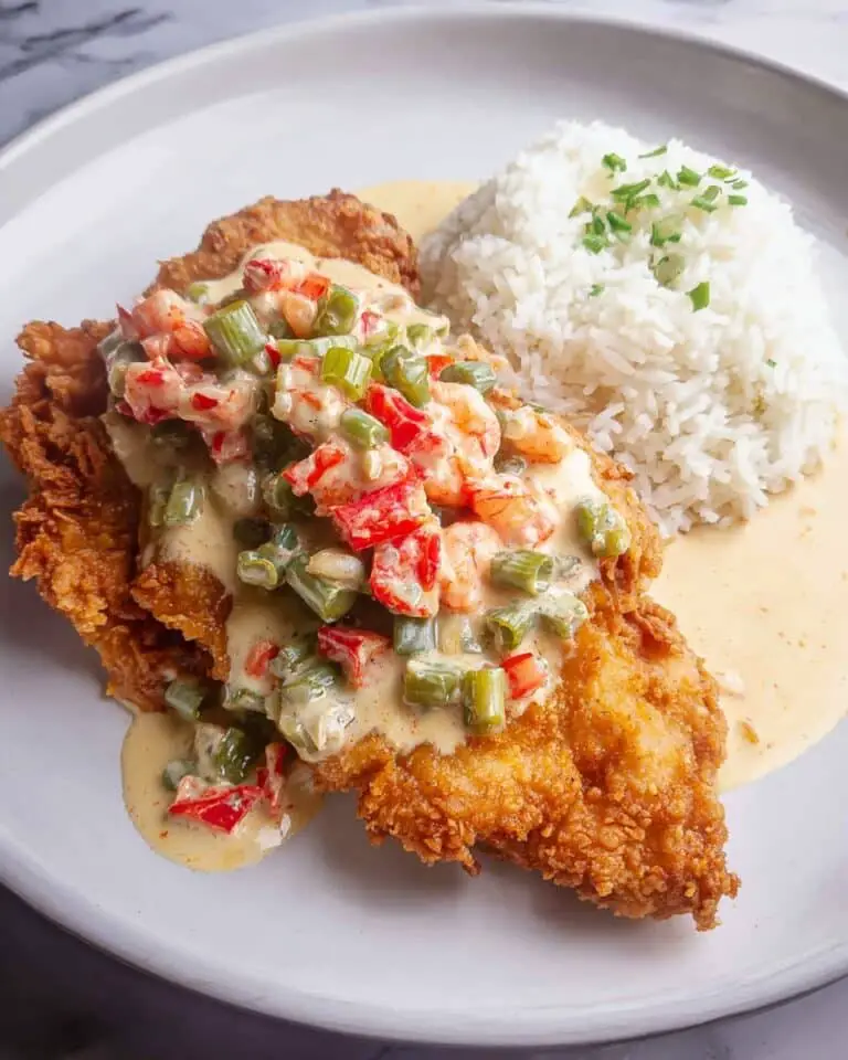 Catfish Atchafalaya with Crawfish Étouffée and Green Onion Rice Recipe
