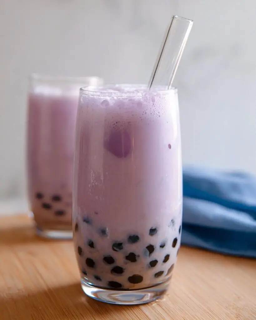 Creamy Taro Bubble Tea with Tapioca Pearls Recipe
