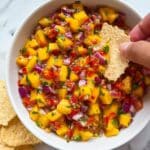 Peach Mango Salsa with Jalapeño and Cilantro Recipe
