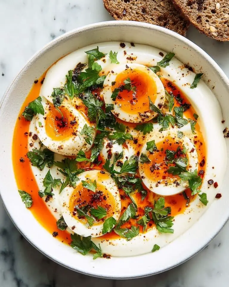 Jammy Eggs with Chili Butter and Garlic Yogurt Recipe