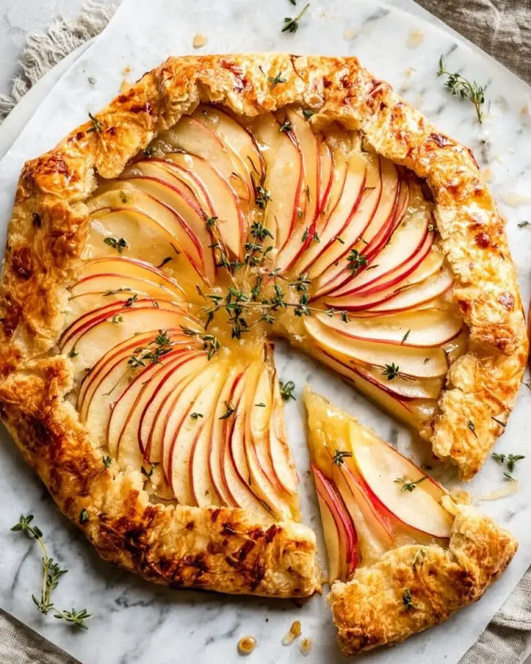 Apple Cheddar Galette with Honey and Thyme Recipe
