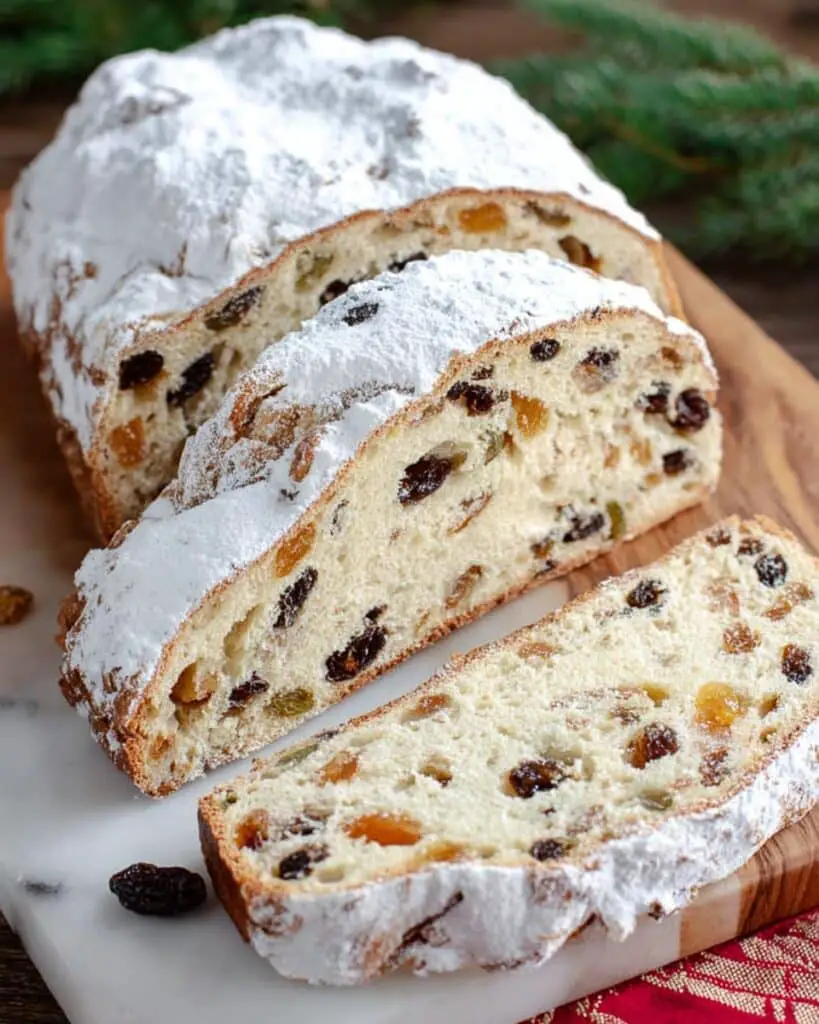 Authentic German Christmas Stollen with Marzipan, Dried Fruits, and Nuts Recipe
