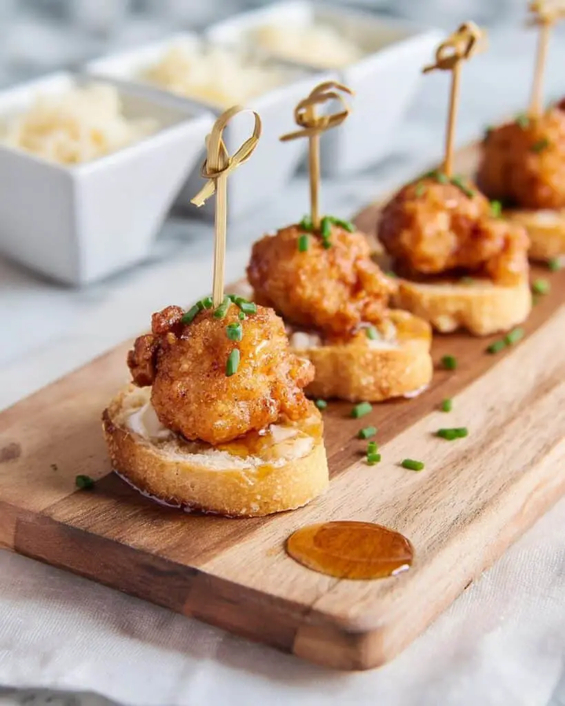 Mini Fried Chicken and Waffles with Maple Honey Butter Recipe