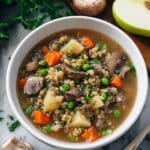 Hearty Beef Barley Soup with Mushrooms and Vegetables Recipe