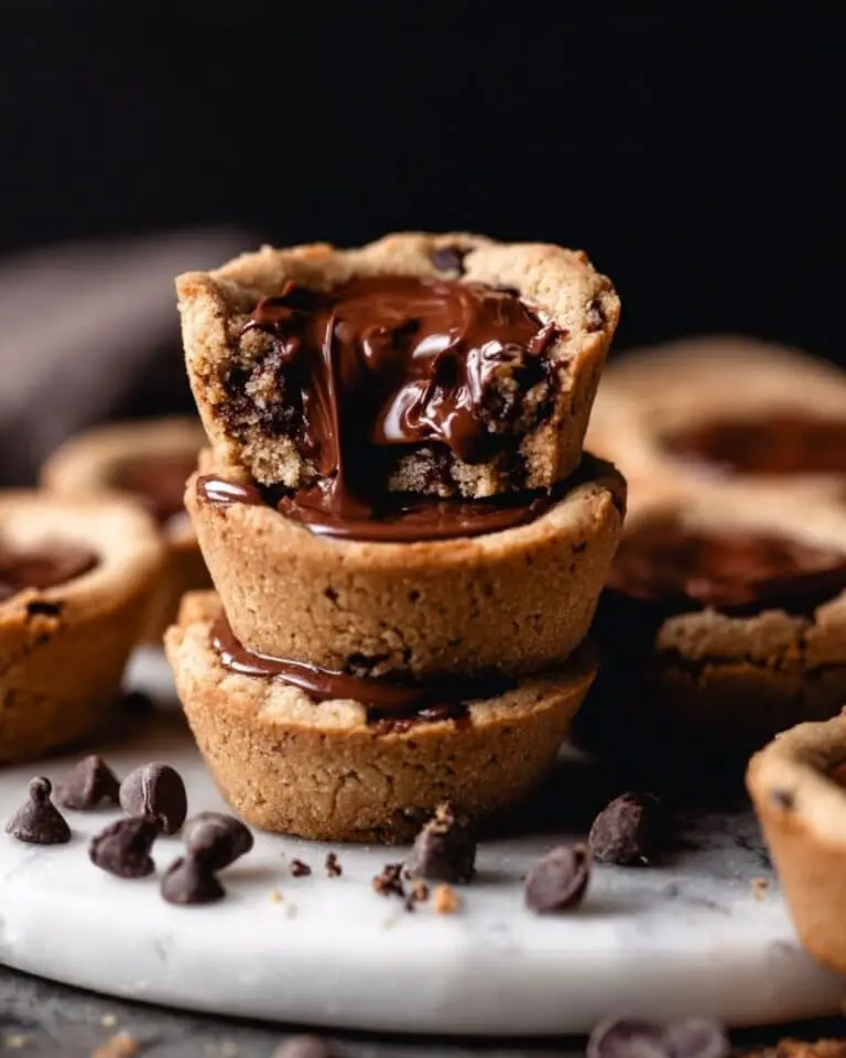 Chocolate Chip Cookie Cups Filled with Nutella Recipe
