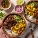Grilled Cilantro Lime Chicken with Mango Salsa and Coconut Rice Recipe
