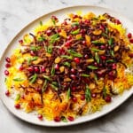 Jeweled Rice with Saffron, Nuts, and Pomegranate Recipe
