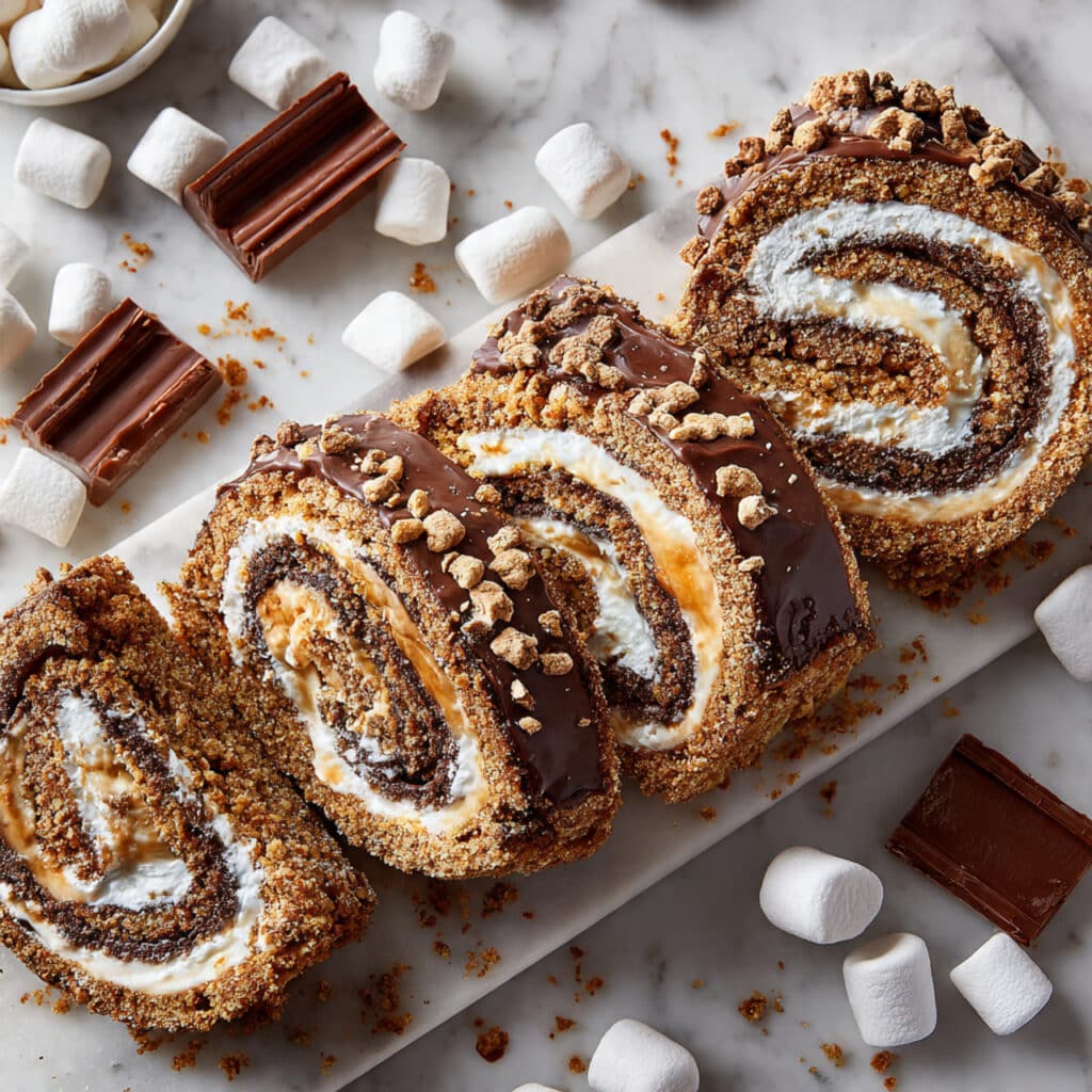 S’mores Rice Krispies Treats Pinwheels Recipe