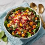 Winter Roasted Butternut Squash Salad with Pomegranate, Apple, and Feta Recipe