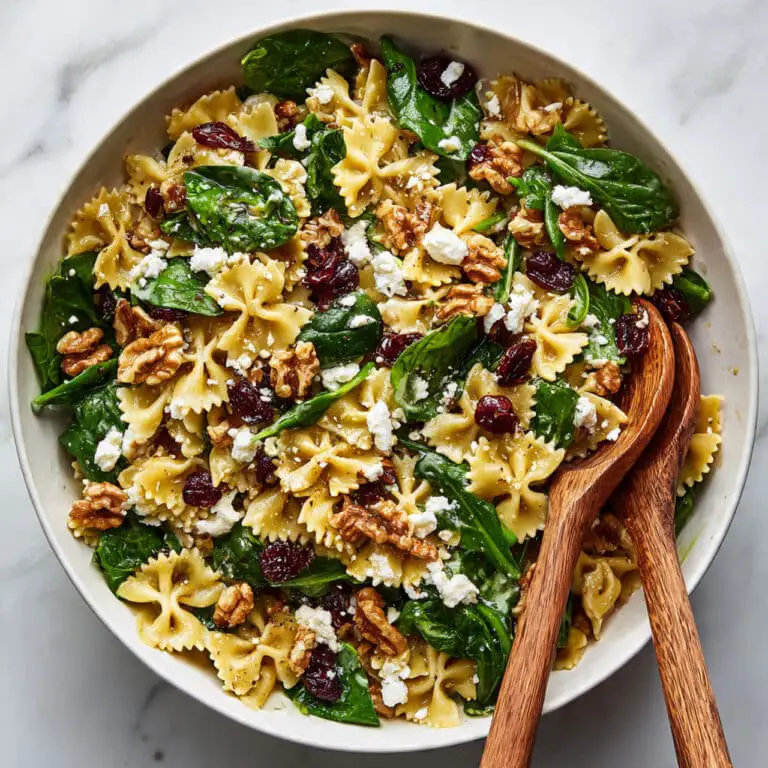 Cranberry Feta Bowtie Salad with Spinach Recipe