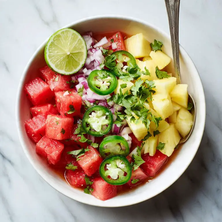 Spicy Watermelon Salad with Pineapple and Jalapeño Recipe