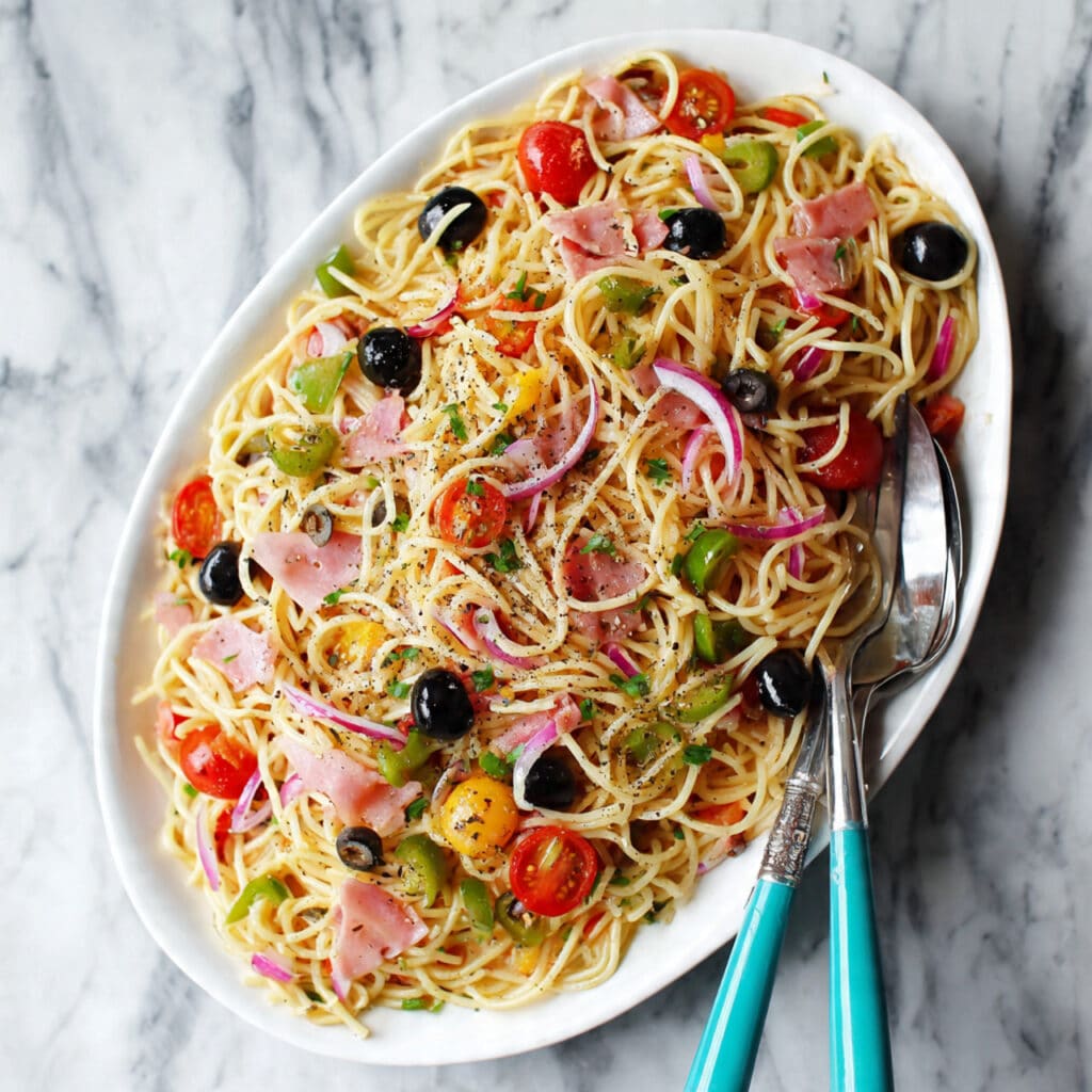 Spaghetti Pasta Salad with Italian Dressing Recipe