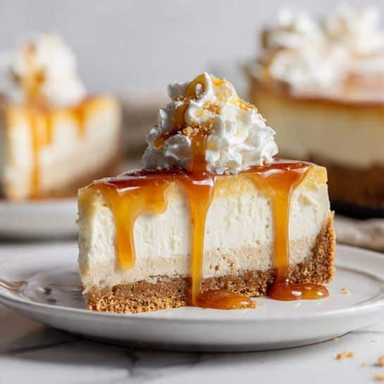 Pumpkin Swirl Cheesecake with Salted Caramel Topping Recipe