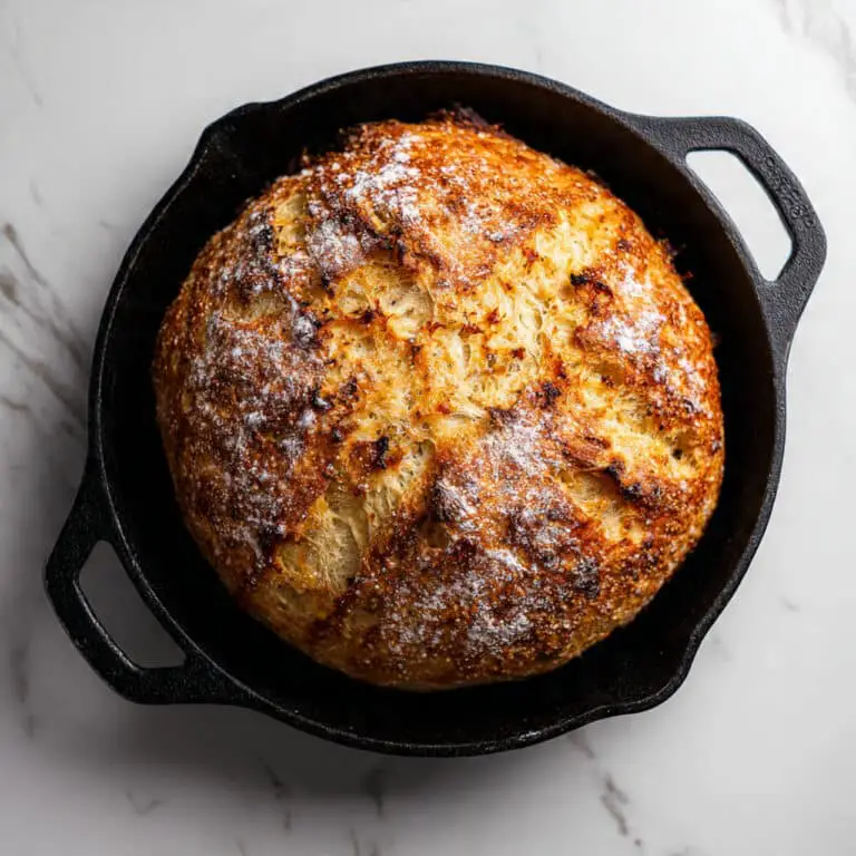 No Knead Skillet Cheese Bread Recipe