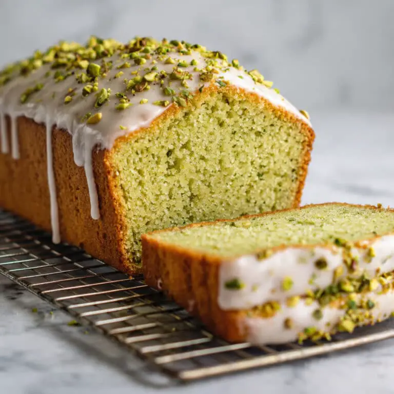 Pistachio Cake Mix Bread with Pistachio Glaze Recipe