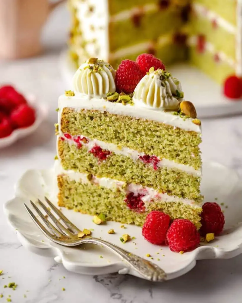 Pistachio Raspberry Cake Recipe