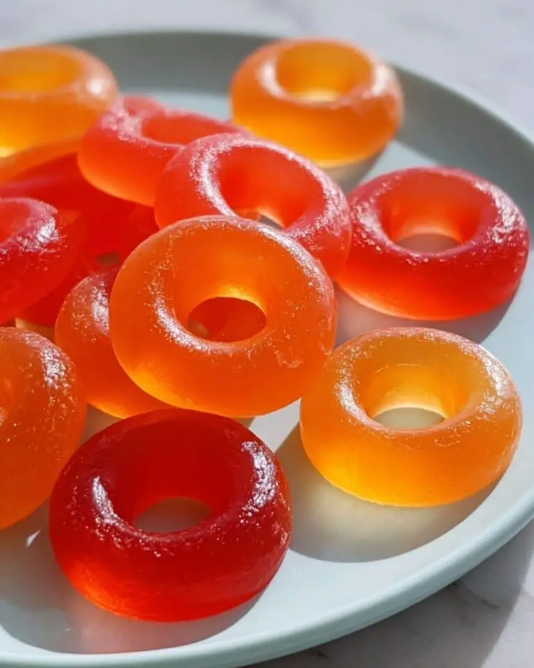 Homemade Peach Ring Gummies with Real Fruit Recipe