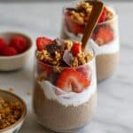 Coffee Chia Pudding with Vanilla Yogurt, Fresh Berries, and Granola Recipe