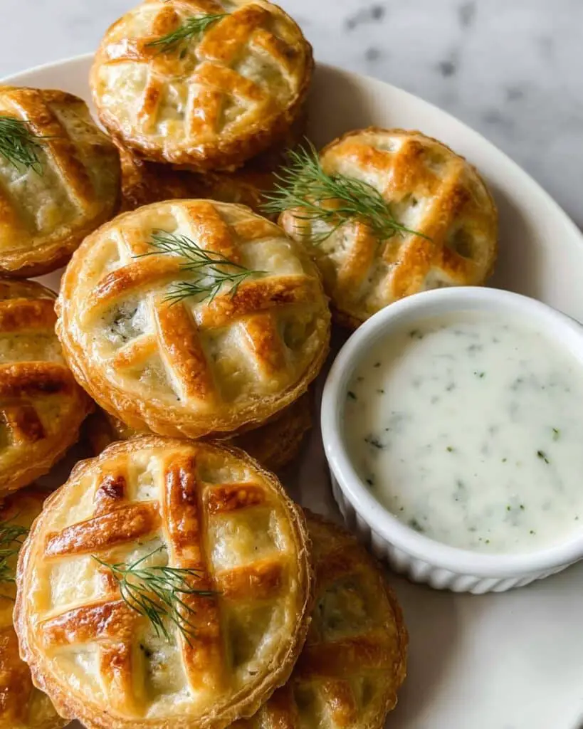 Salmon Wellington Bites with Dill Lemon Cottage Cheese Sauce Recipe