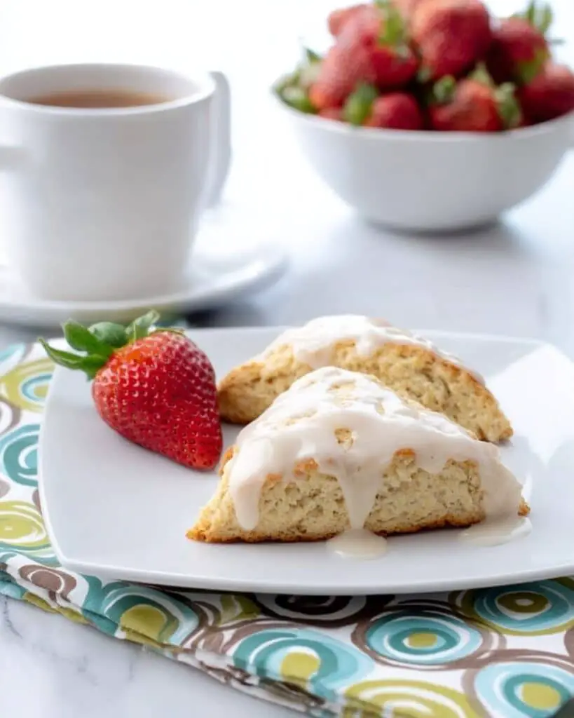 Mini Vanilla Bean Almond Flour Scones with Vanilla Glaze Recipe