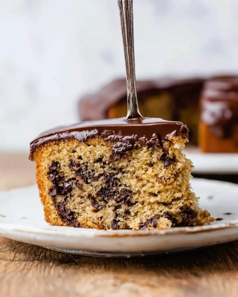 Gluten-Free Banana Snack Cake with Chocolate Ganache Recipe