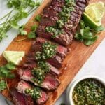 Steak with Jeow Som: Thai-Inspired Pan-Seared NY Strip with Cilantro Lime Dipping Sauce Recipe