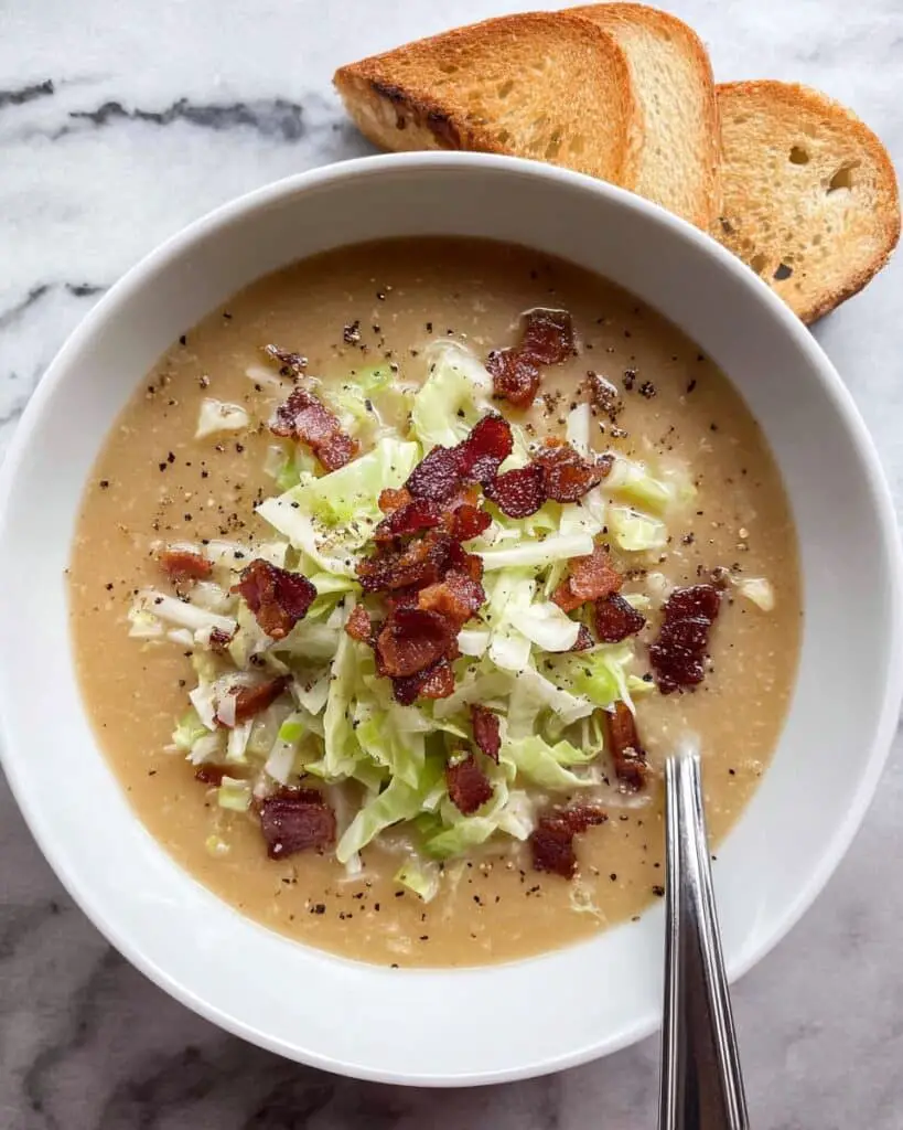 Irish Potato Soup with Bacon, Cabbage, and Guinness Recipe