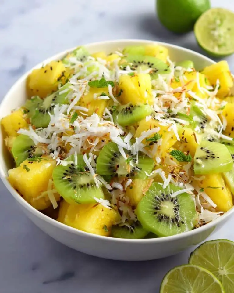 Pineapple Kiwi Salad with Toasted Coconut and Fresh Mint Recipe
