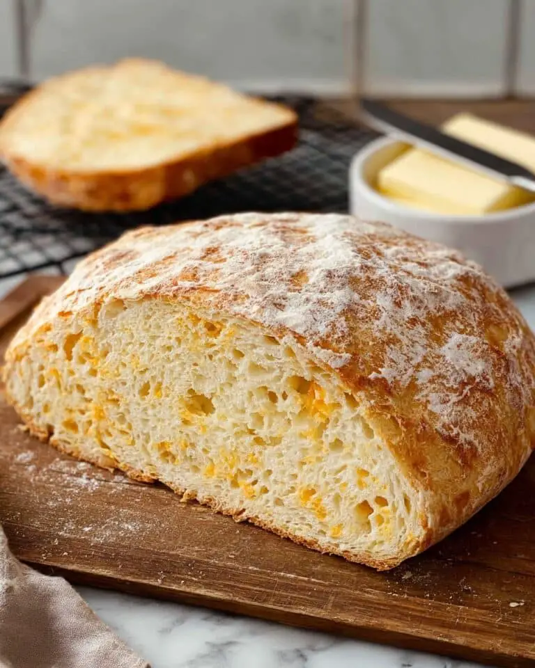 No Knead Cheddar Skillet Bread Recipe