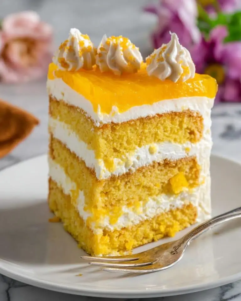Eggless Mango Cake with Mango Pudding and Cream Frosting Recipe