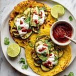 Red Lentil Pancakes with Zucchini and Vegan Yogurt Recipe