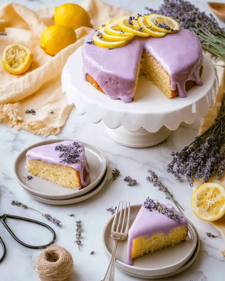 Moist Lemon Lavender Cake with Lemon Drizzle Recipe