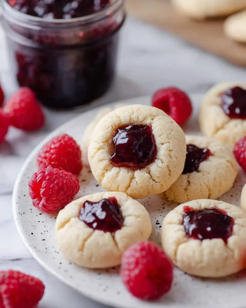 5-Ingredient Raspberry Thumbprint Jam Cookies Recipe