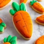 Carrot Macaron Template with Green Leaves Recipe