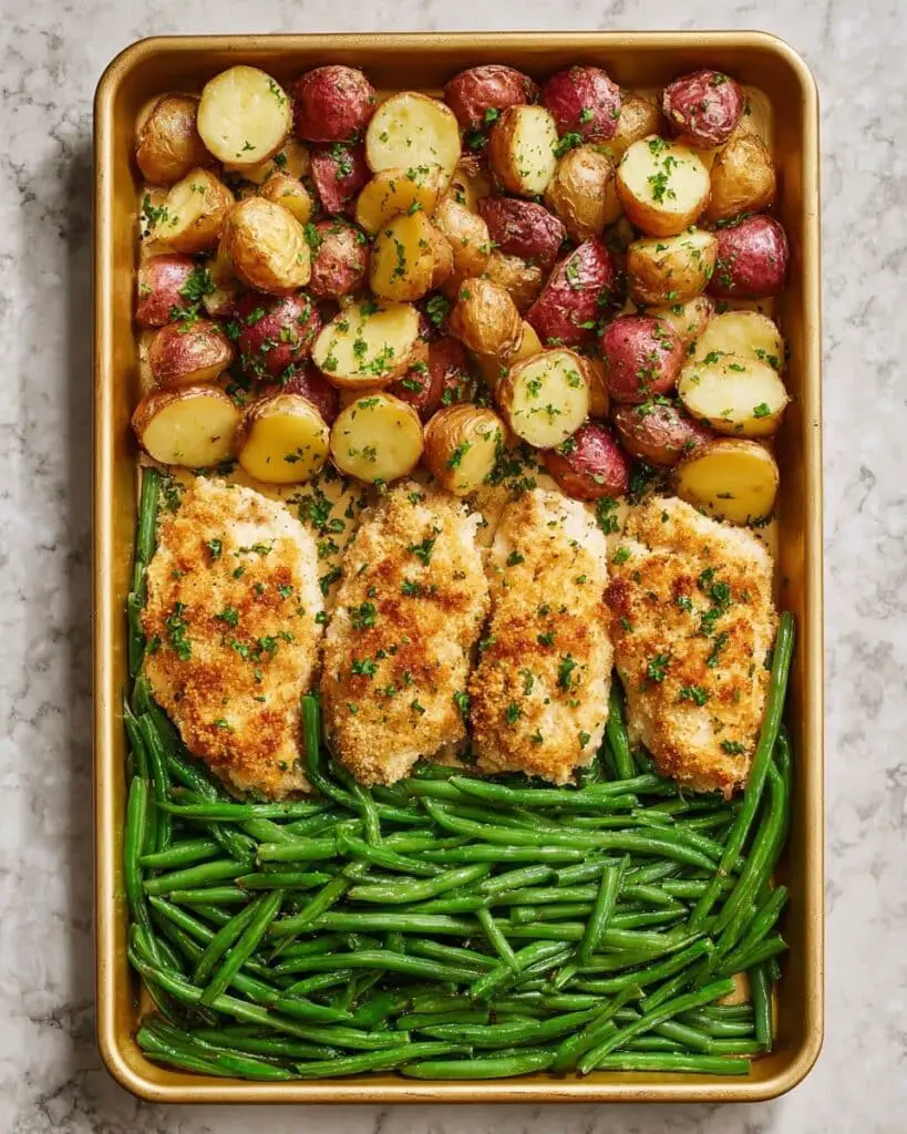 Parmesan Crusted Chicken Sheet Pan Dinner Recipe