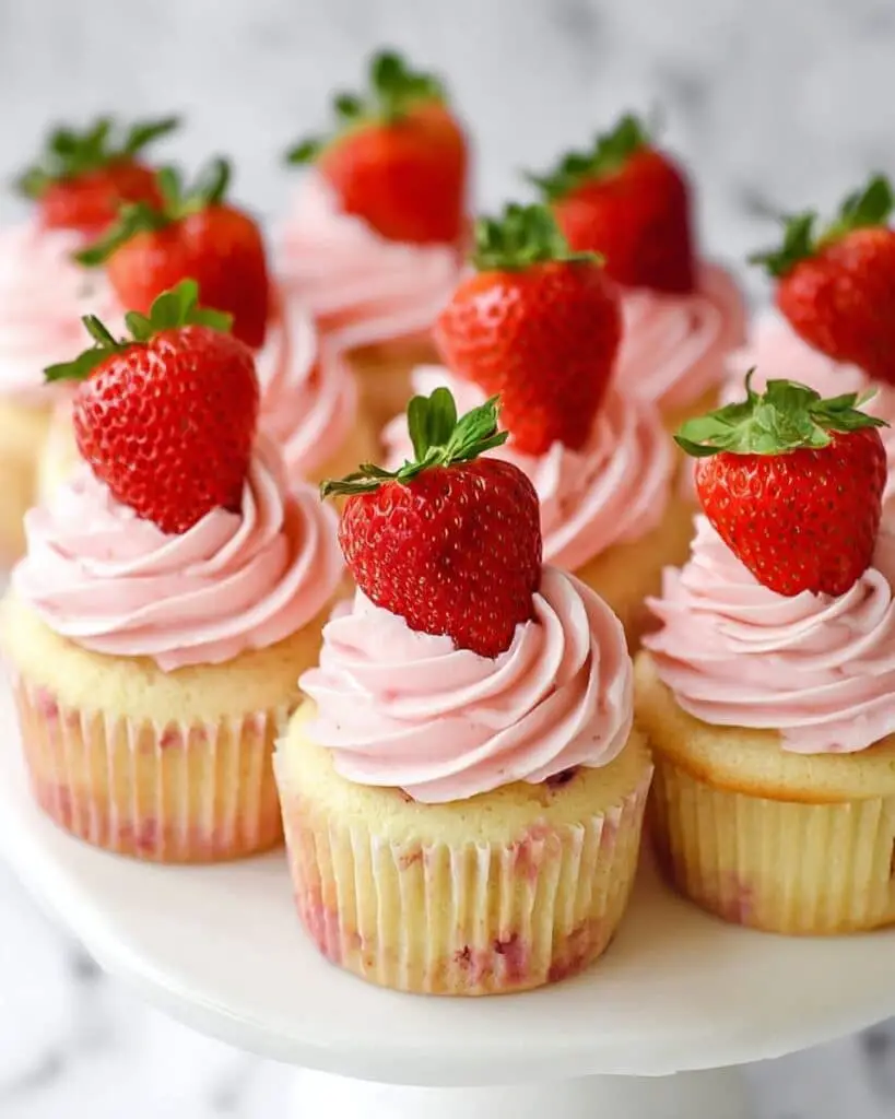 Fresh Strawberry Cupcakes with Strawberry Buttercream Recipe