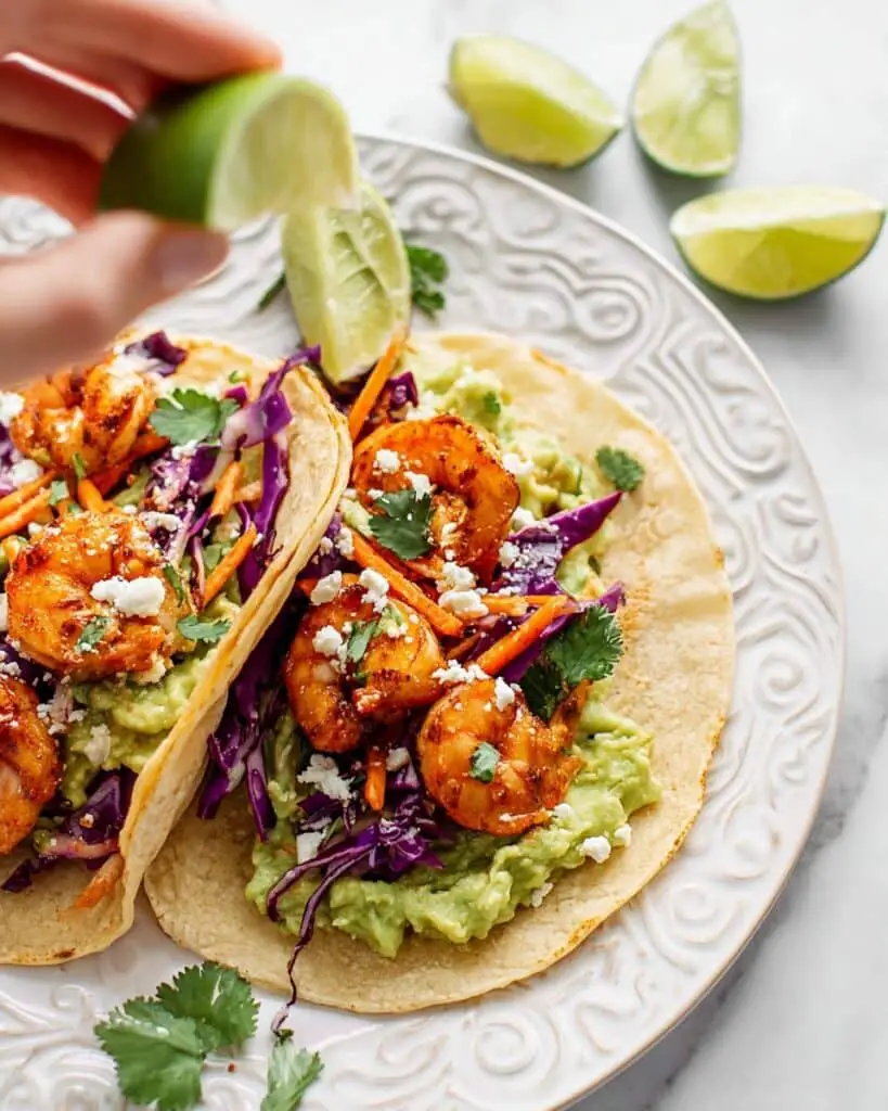 Spicy Shrimp Tacos with Cilantro Lime Slaw Recipe