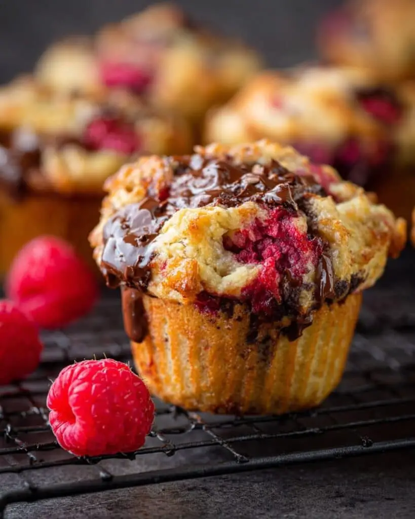 Dark Chocolate Chunk Raspberry Crumb Muffins Recipe