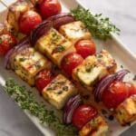 Greek Lemon and Oregano Halloumi Skewers Recipe