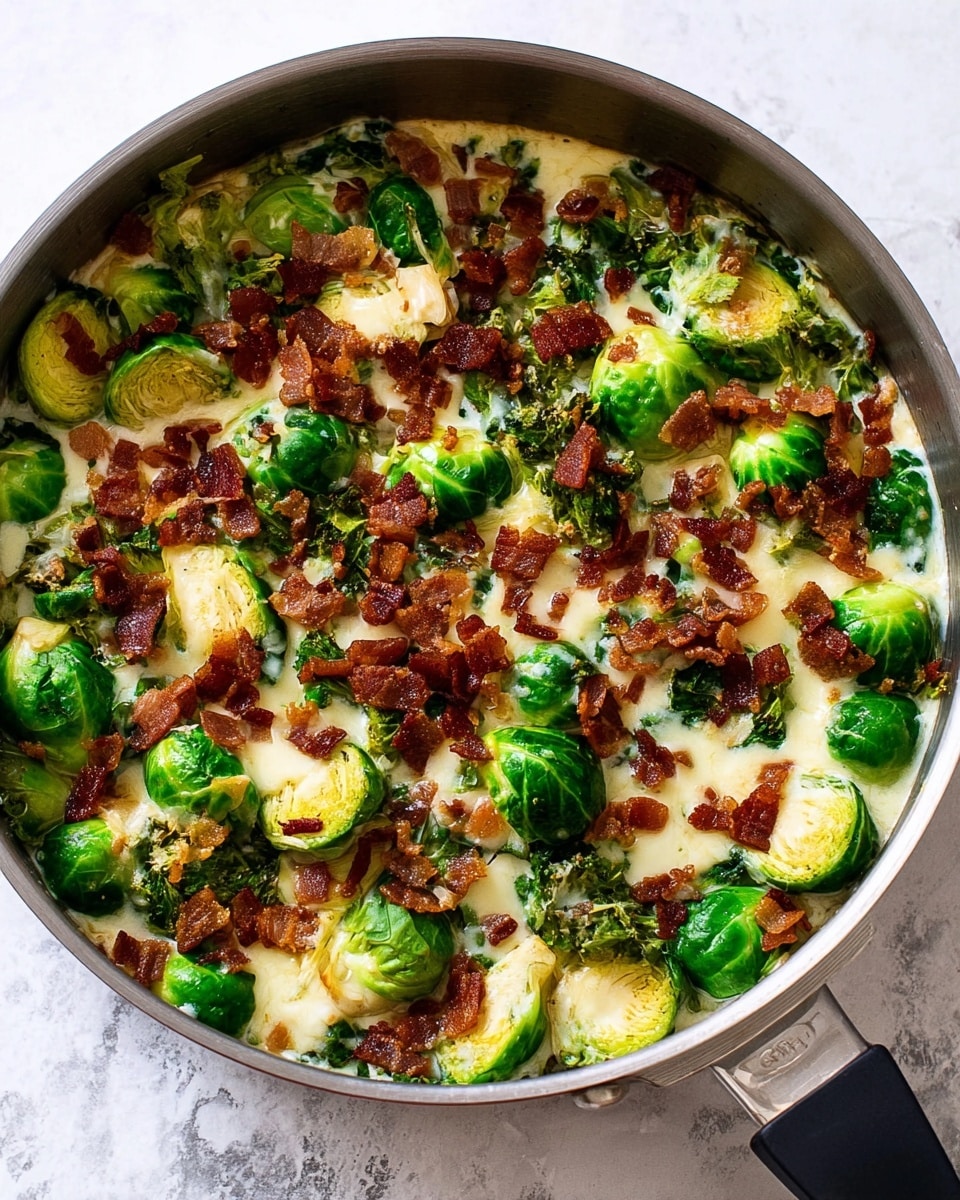 Creamy Brussels Sprouts with Bacon and Parmesan (Keto) Recipe