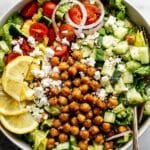 Roasted Chickpea Greek Salad with Lemon-Herb Dressing Recipe